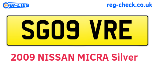 SG09VRE are the vehicle registration plates.
