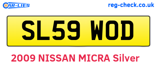 SL59WOD are the vehicle registration plates.