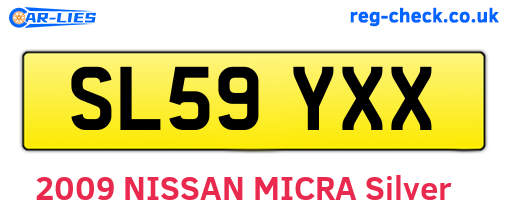 SL59YXX are the vehicle registration plates.
