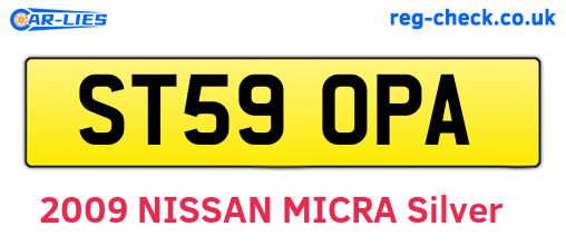 ST59OPA are the vehicle registration plates.