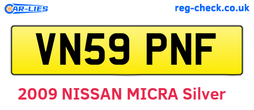VN59PNF are the vehicle registration plates.