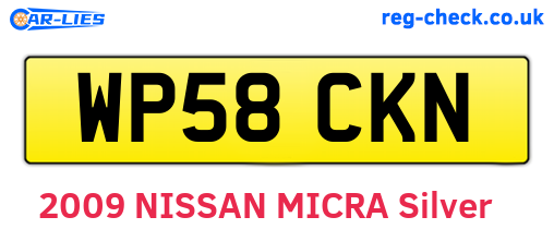 WP58CKN are the vehicle registration plates.