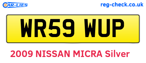 WR59WUP are the vehicle registration plates.