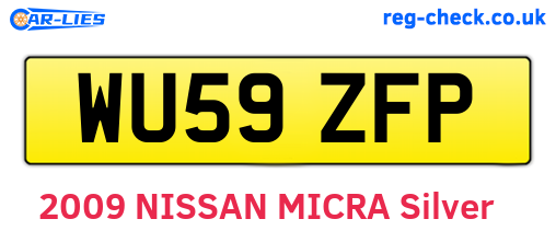 WU59ZFP are the vehicle registration plates.