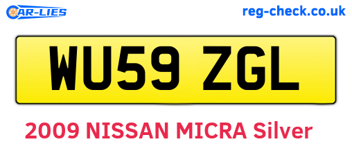 WU59ZGL are the vehicle registration plates.