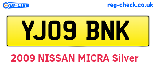 YJ09BNK are the vehicle registration plates.