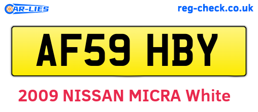 AF59HBY are the vehicle registration plates.