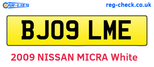 BJ09LME are the vehicle registration plates.