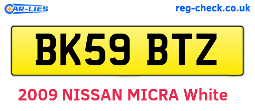 BK59BTZ are the vehicle registration plates.