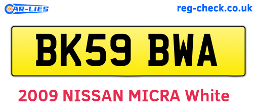 BK59BWA are the vehicle registration plates.