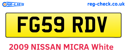 FG59RDV are the vehicle registration plates.