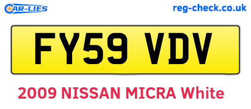 FY59VDV are the vehicle registration plates.