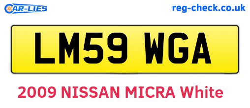 LM59WGA are the vehicle registration plates.