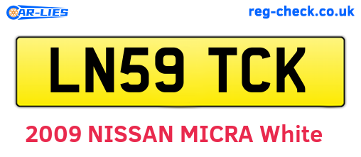 LN59TCK are the vehicle registration plates.