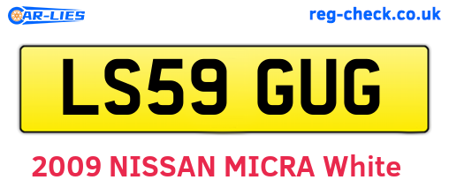 LS59GUG are the vehicle registration plates.