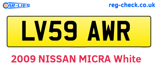 LV59AWR are the vehicle registration plates.