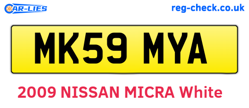 MK59MYA are the vehicle registration plates.