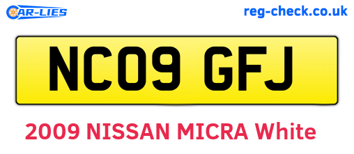 NC09GFJ are the vehicle registration plates.