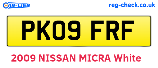 PK09FRF are the vehicle registration plates.
