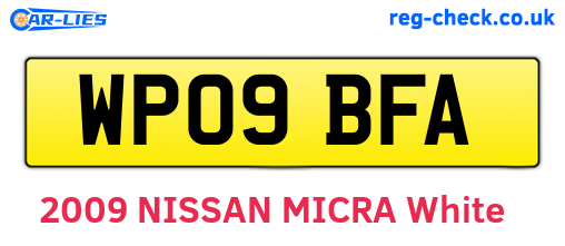 WP09BFA are the vehicle registration plates.