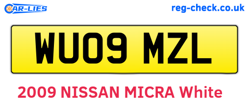 WU09MZL are the vehicle registration plates.
