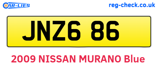 JNZ686 are the vehicle registration plates.