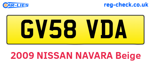 GV58VDA are the vehicle registration plates.