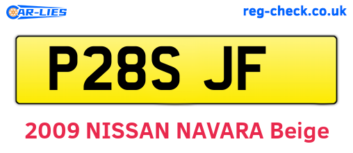 P28SJF are the vehicle registration plates.
