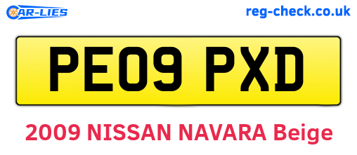 PE09PXD are the vehicle registration plates.