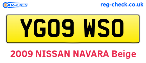 YG09WSO are the vehicle registration plates.