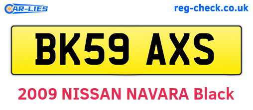 BK59AXS are the vehicle registration plates.