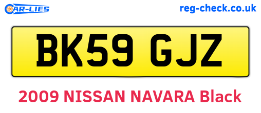 BK59GJZ are the vehicle registration plates.