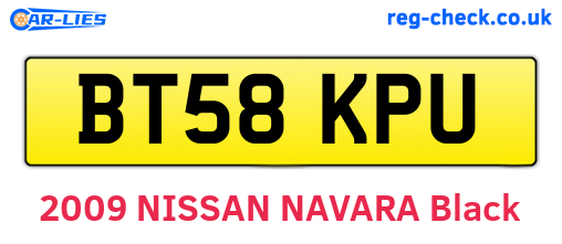 BT58KPU are the vehicle registration plates.