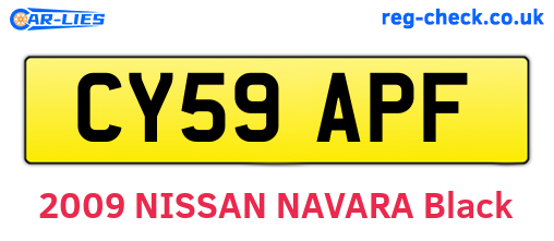 CY59APF are the vehicle registration plates.
