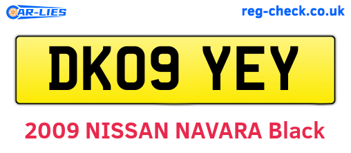 DK09YEY are the vehicle registration plates.