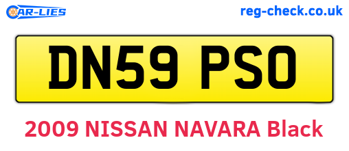 DN59PSO are the vehicle registration plates.
