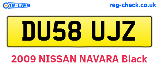 DU58UJZ are the vehicle registration plates.