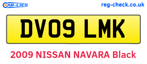 DV09LMK are the vehicle registration plates.
