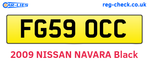 FG59OCC are the vehicle registration plates.
