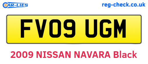 FV09UGM are the vehicle registration plates.