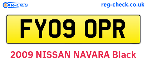 FY09OPR are the vehicle registration plates.