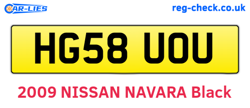 HG58UOU are the vehicle registration plates.