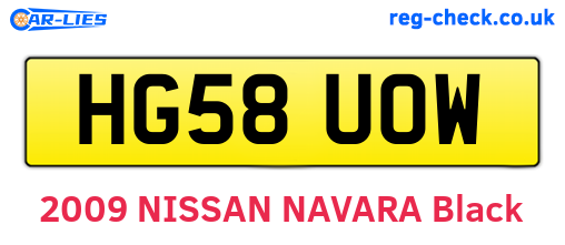 HG58UOW are the vehicle registration plates.
