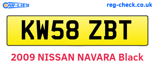 KW58ZBT are the vehicle registration plates.