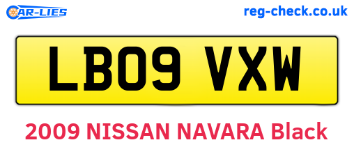 LB09VXW are the vehicle registration plates.