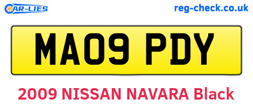 MA09PDY are the vehicle registration plates.