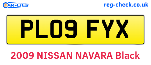 PL09FYX are the vehicle registration plates.