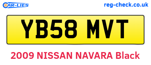 YB58MVT are the vehicle registration plates.