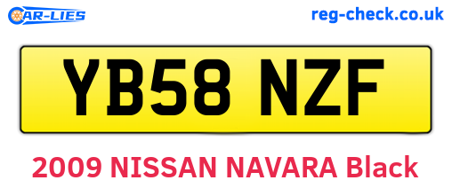 YB58NZF are the vehicle registration plates.