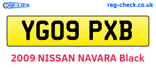 YG09PXB are the vehicle registration plates.